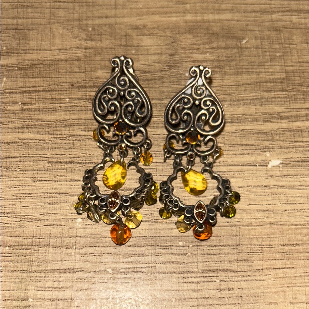 Elegant Silver and Gold Dangle Earrings